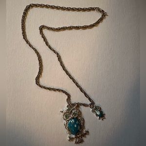 Teal Owls Necklace